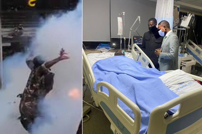 A collage of Chief Inspector David Karuri Maina and Embakasi East MP Babu Owino