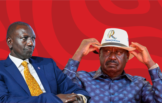 A collage of President William Ruto and Raila Odinga