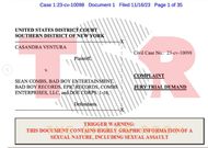 The first page of Cassie's lawsuit [The Shade Room]