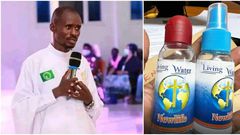 A collage image of holy water used for healing at miracles at New Life Church and Pastor Ezekiel Odero