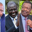 A collage of Moses Kuria, Musalia Mudavadi, William Ruto and Rebecca Miano