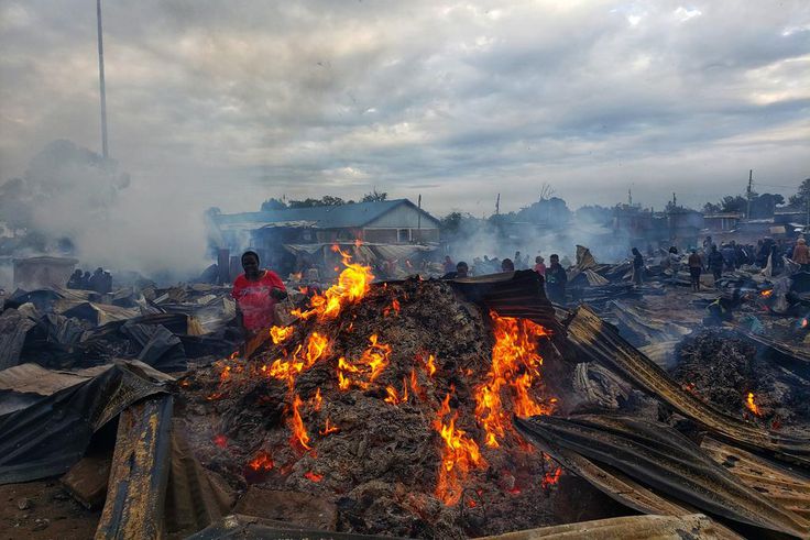 The aftermath of a fierce fire that razed through Toi market in Kibra, reducing several stalls to ashes and leaving traders counting losses on June 11, 2023