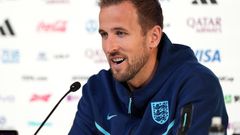 Harry Kane during a press conference at the Main Media Centre in Doha on December 3, 2022.