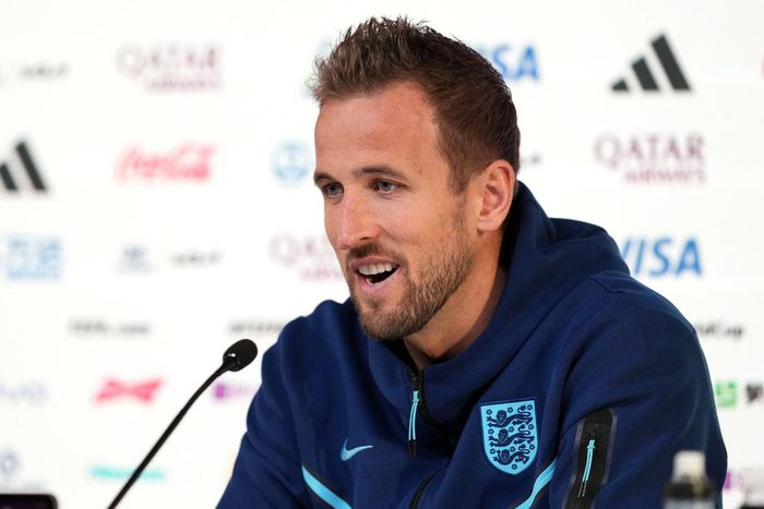 Harry Kane during a press conference at the Main Media Centre in Doha on December 3, 2022.