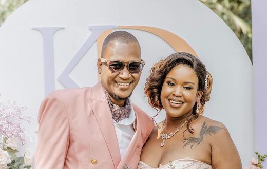 An image of Kamene Goro and DJ Bonez during their wedding in April 2023