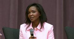 Investigative Journalist Purity Mwambia speaks at a State Department forum in US