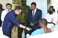CS Alfred Mutua when he visited Chief Inspector David Maina