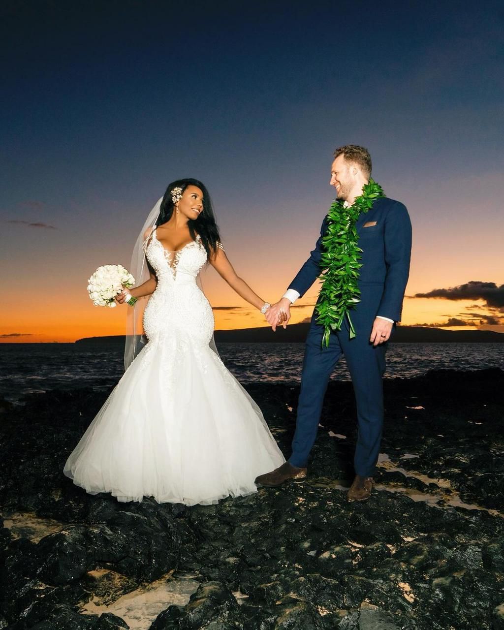 Rachel Mbuki and her husband on their wedding