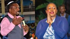 A collage image of Pastor James Ng'ang'a and Sabina Chege