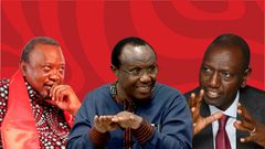 A collage of former President Uhuru Kenyatta, David Ndii, and President William Ruto