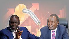 A collage of President William Ruto and Treasury CS Njuguna Ndung'u