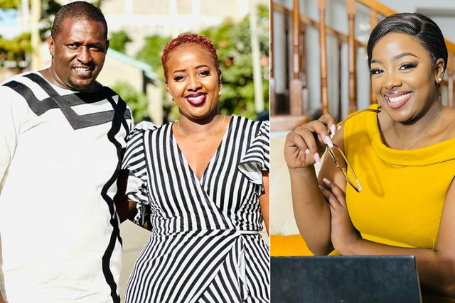 From left: Terence Creative and wife Milly chebby, & Jackie Matubia