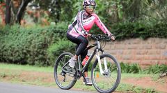 Mama Rachel Ruto with her cycling club