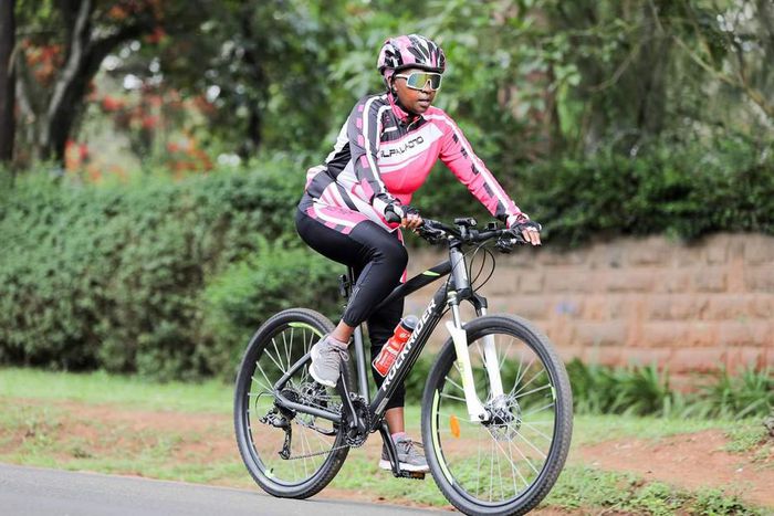 Mama Rachel Ruto with her cycling club