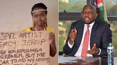 A collage of Mercy Jerop and CS Murkomen