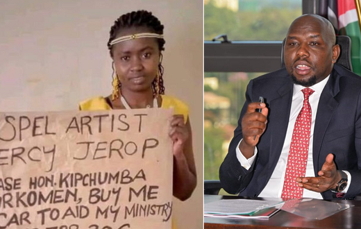 A collage of Mercy Jerop and CS Murkomen