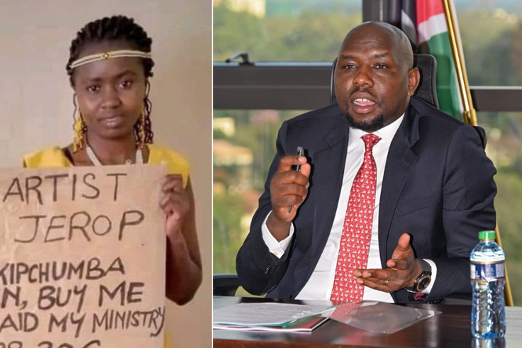 A collage of Mercy Jerop and CS Murkomen