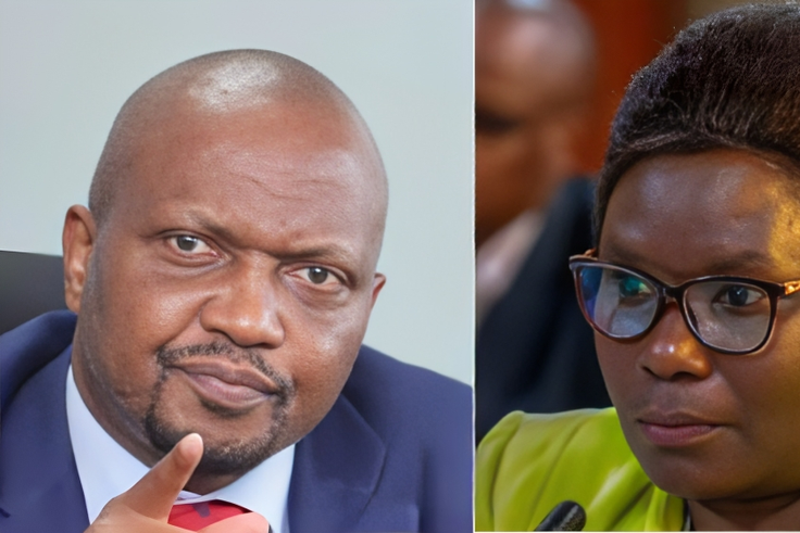 A collage of CS Moses Kuria and Meru Governor Kawira Mwangaza