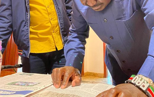 Raila Odinga with his son Raila Odinga Junior