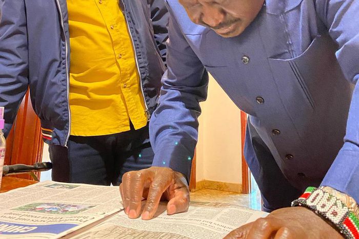 Raila Odinga with his son Raila Odinga Junior