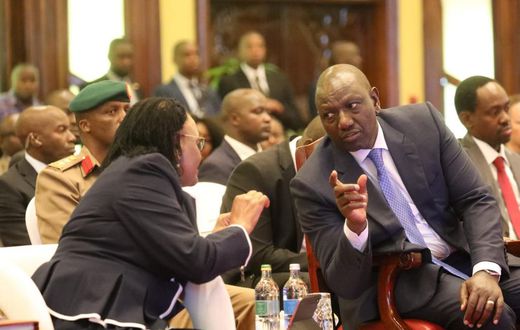 President William Ruto and Chief Justice Martha Koome at the launch of the Administration of Justice in Kenya Annual report 2021/2022