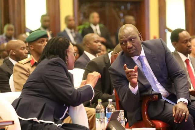 President William Ruto and Chief Justice Martha Koome at the launch of the Administration of Justice in Kenya Annual report 2021/2022