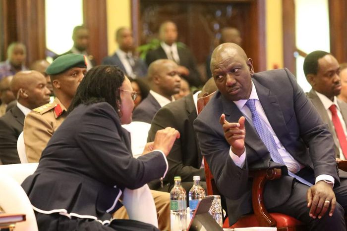 President William Ruto and Chief Justice Martha Koome at the launch of the Administration of Justice in Kenya Annual report 2021/2022