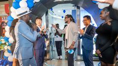 Its Official! TECNO team led by CAMON 20 Brand Ambassador, Nyashinski cut a ribbon to commemorate the official opening of the new TECNO Exclusive Store at the Garden City Mall