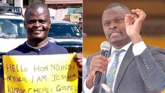 Joshua Kiprop Chemei (left) and Kiharu MP Ndindi Nyoro