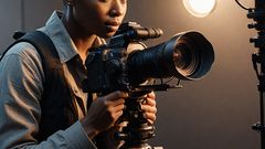 An AI-generated image of a cinematographer at work