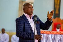 Nyeri Governor Mutahi Kahiga speaking at the Sacred Heart Endarasha Catholic Church, Kieni Constituency, Nyeri County.