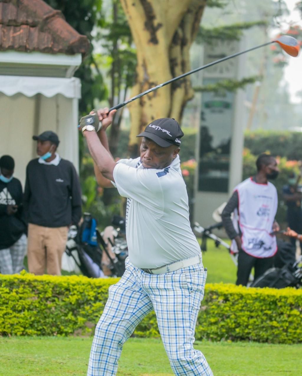 A golfer in action at a past event