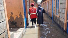 The Kenya Red Cross Society disaster response team at Kware, Nairobi on April 13, 2024