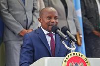 Interior CS Kithure Kindiki speaks during a press breifing at Harambee House, Nairobi on May 15, 2023