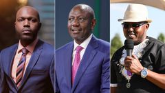 Larry Madowo, President William Ruto and Emmanuel Talaam