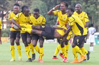 Tusker FC players celebrate in a previous fixture