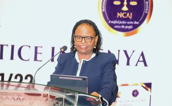 Chief Justice Martha Koome speaking during the launch of the Administration of Justice in Kenya