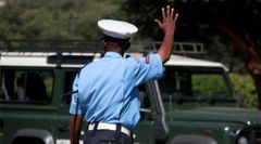A police officer directing traffic