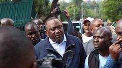 Former President Uhuru Kenyatta at Jubilee party headquarters on April 26, 2023