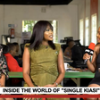 'Single Kiasi' cast members Minne Kariuki and Faith Kibathi on the Pulse Let's Talk set with presenter Muthoni Irungu on February 22, 2024