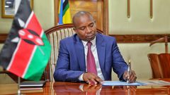 Interior CS Kithure Kindiki meeting immigration officials at Nyayo House on September 8, 2023