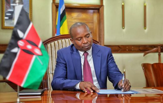 Interior CS Kithure Kindiki meeting immigration officials at Nyayo House on September 8, 2023