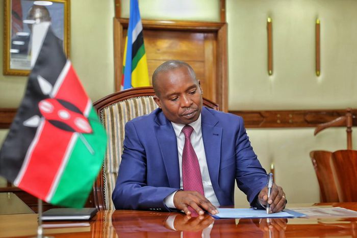 Interior CS Kithure Kindiki meeting immigration officials at Nyayo House on September 8, 2023