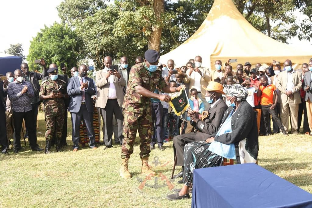 KDF officers visited Lieutenant Colonel (Rtd) Joshua Korigo Barno, the 1st Kenyan to head a military unit