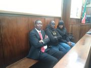 Senator Jackson Mandago and his co-accused in court on August 17, 2023
