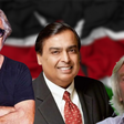 A collage of Flavio Briatore, Mukesh Ambani and Richard Branson