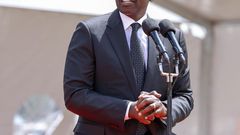 President William Ruto speaking during the marathon champion's funeral service in Chepkorio