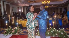 Raila Odinga & his wife Ida Odinga celebrating their 50th anniversary at Kempinski on August 24, 2023