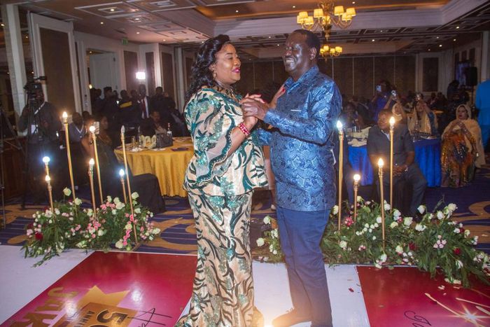 Raila Odinga & his wife Ida Odinga celebrating their 50th anniversary at Kempinski on August 24, 2023