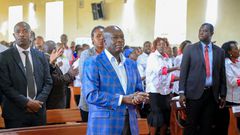 Deputy President Rigathi Gachagua attending a Holy Mass at Sacred Heart Endarasha Catholic Church, Kieni Constituency, Nyeri County.